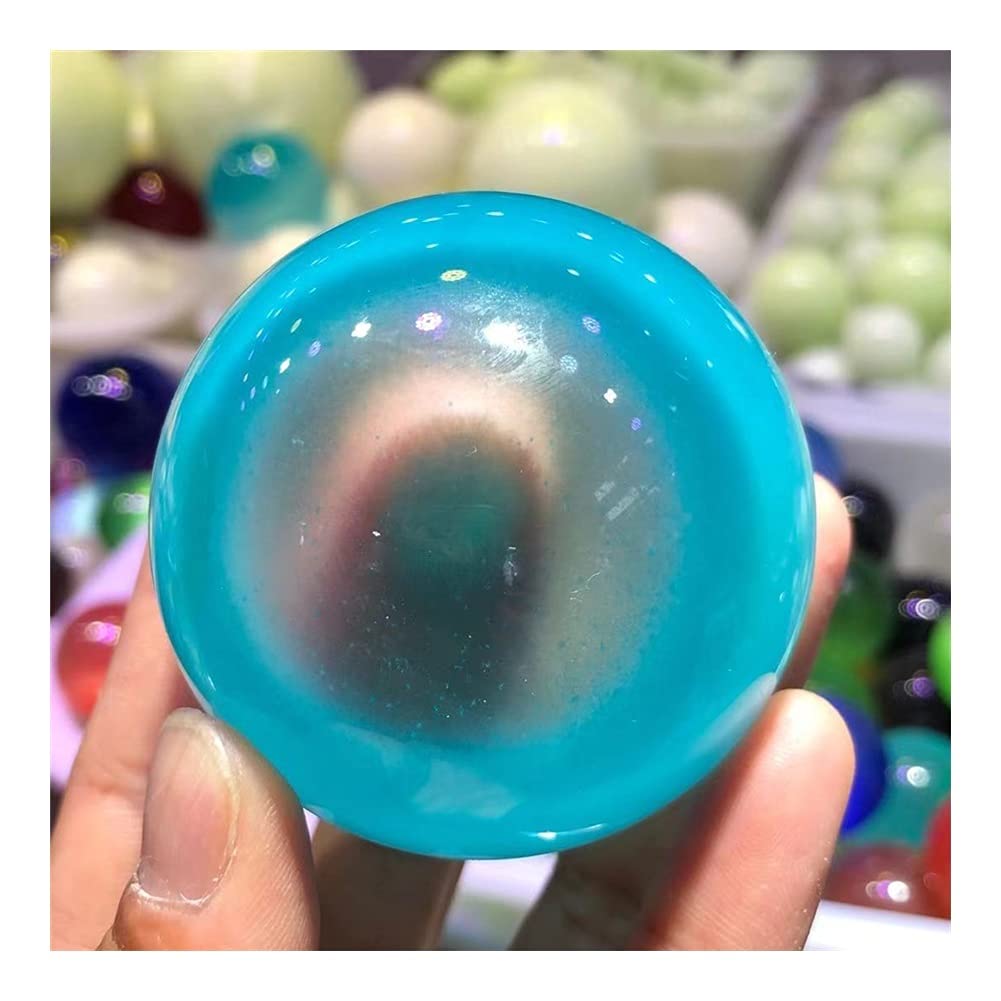 Amazon.co.jp: 天然水晶 とても美しい天然水色キャッツアイ水晶玉+